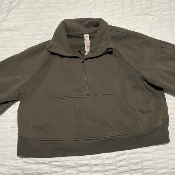 Lululemon Athletica Army Green Half-Zip Sweatshirt - Picture 2 of 7